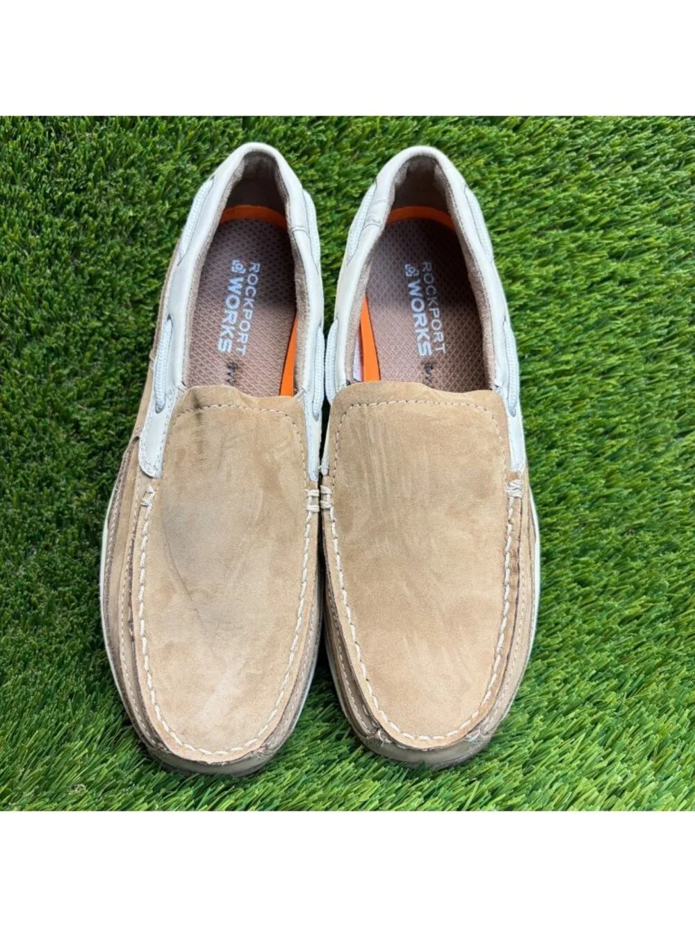 Rockport Sailing Club Womens Size 9.5D Beige Casual Steel Toe Work Boat Shoes